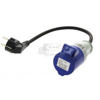 Adaptateur femelle CEE P17 / mâle Schuko